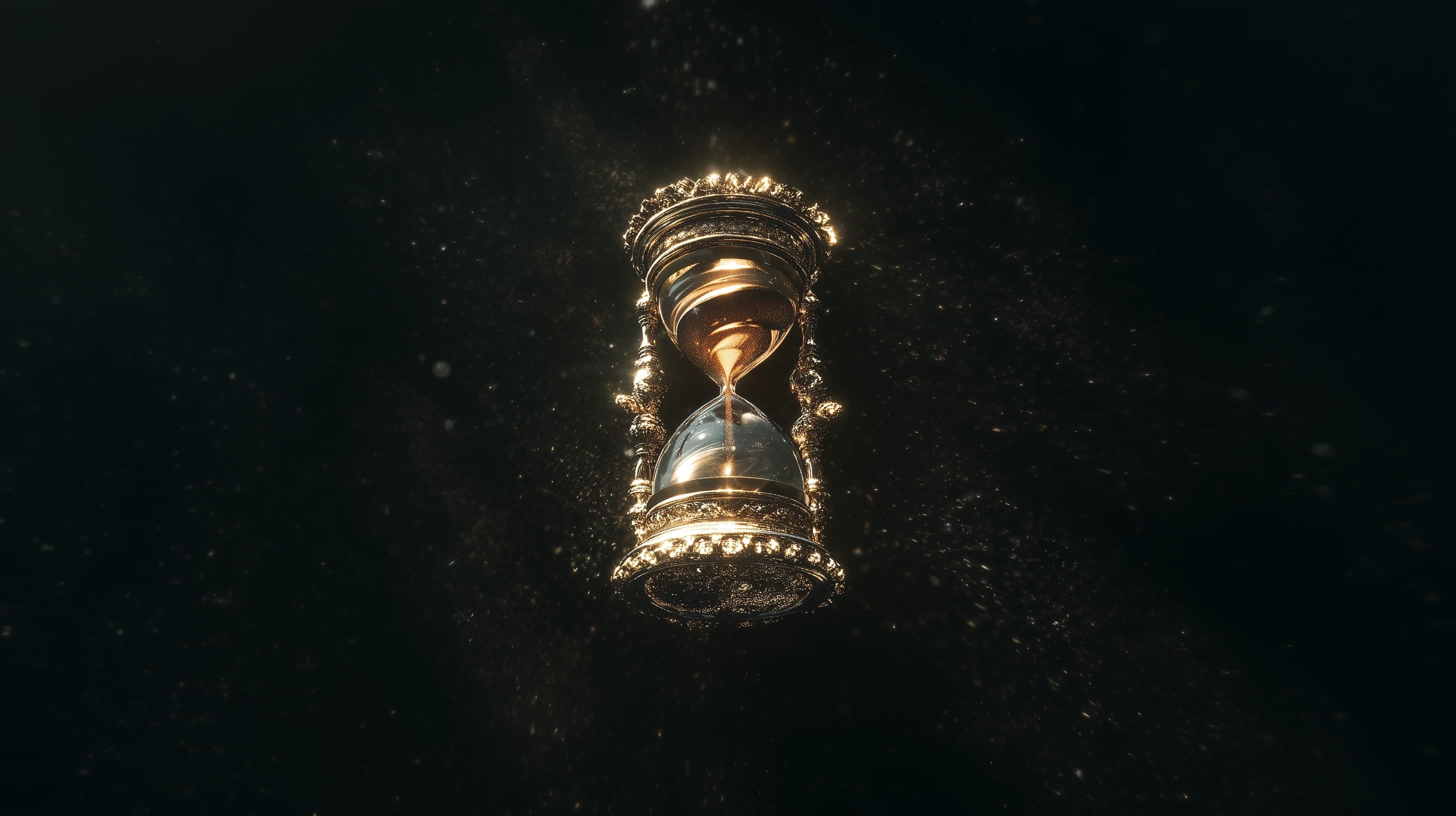 Golden hourglass symbolizing time optimization through strategic automation