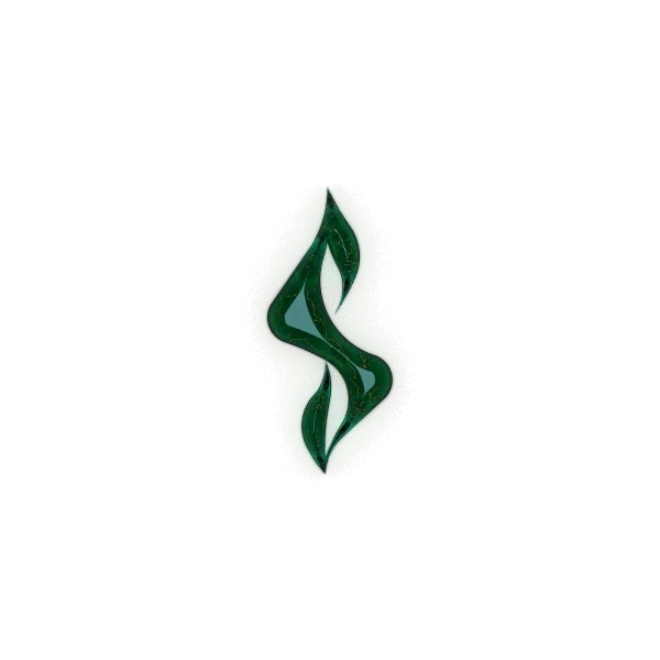 The Slothful mark as a deep green stone with gold inside